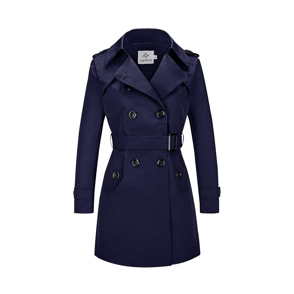 Amazon.com: poonyfesh Women's Waterproof Trench Coat Double